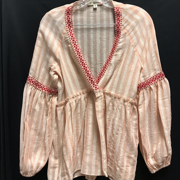 NWOT Lemlem Nefasi Striped Cotton Blend Blouse - Picture 9 of 14